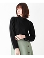 袖ボタンハイネックプルオーバー/ブラック(019)