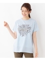 箔プリントTシャツ/ライトブルー(091)