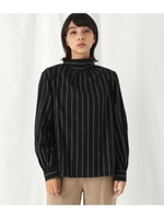 綿ツイル微起毛スタンドカラー/ブラック(027)