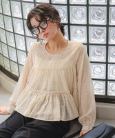 花柄ティアードギャザーブラウス