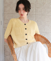 胸ポケットハーフスリーブニット