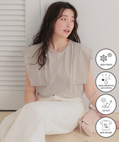 【サステナブル】スクエアスリーブカットソートップス【メール便可／100】