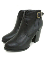 【REZOY】レザー×ベロアサイドベルトショートブーツ