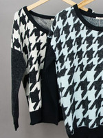 ハウンズトゥース　ジャガードニットPO