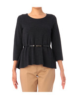 ベルト付きウールプルオーバー