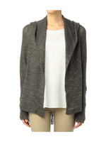 ラメ糸フード付トッパーカーディガン