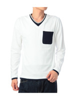 レイヤード風Vネックプルオーバー