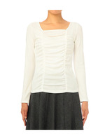 [L]スクエアネック ギャザープルオーバー