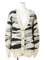 ゼブラ柄ジャガードニットカーデ