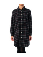 バックロゴ チェック柄シャツワンピース