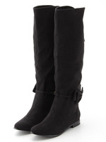 【PURE SOEUR】タッセル取り外しフラットロングブーツ