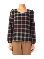 タータンチェック柄ブラウス