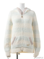 moco moco ’パウダー’ ボーダーパーカ