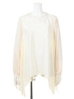 【Maybook】SATIN & CHECK BLOUSE