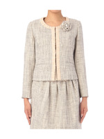 コサージュ付きラメツイードジャケット