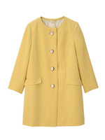 ノーカラースプリングコート