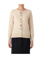 フラワー刺繍入りニットカーディガン