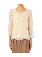 フロントラッフルブラウス