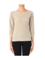 ラメ使い七分袖ニットプルオーバー