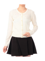 ローズ透かし柄ニットカーディガン