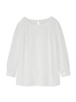 [L]切り替えステッチサテンブラウス