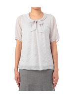 シャドーチェックシフォンブラウス