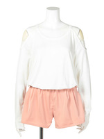 【BIJ】 オープンショルダーショートロンパース