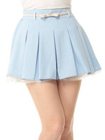 シャンブレー裾レースベルト付SPN