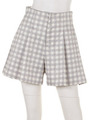ジャガードギンガムタックショートパンツ