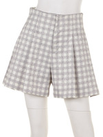 ジャガードギンガムタックショートパンツ