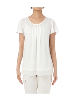 タック入り裾シフォンカットソー