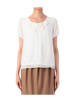 ラッフルフリルパフスリーブカットソー