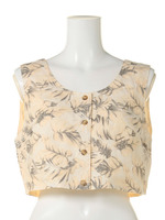 リーフ柄ノースリショートT/T