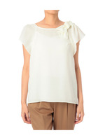 肩リボンラグランブラウス