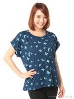 星月プリントTシャツ