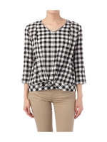 前結びVネックブラウス