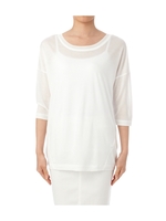 [S]リブラウンドネックドルマンスリーブカットソー