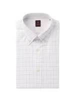 クールマックスヘリンボンチェックドレスシャツ