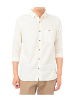 スラブ綿麻七分袖シャツ