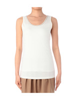 ネック異素材使いタンクトップ