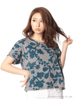 フラワースタープリント裏毛カットソー