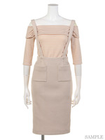 ボーダートップス×スカートセット