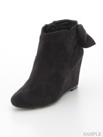 【MERCURYDUO】後ろリボンウェッジヒールブーティ