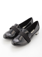 ビジューヒールパテントローファー