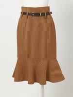 ベルト付ストライプ　マーメイドスカート