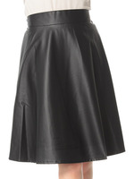 合皮膝丈スカート