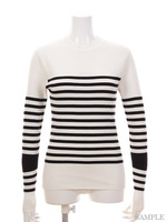 配色ボーダーニットプルオーバー