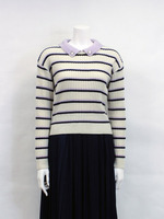 【トリンドル玲奈さんカタログ着用】ネックレス付ボーダープルオーバー