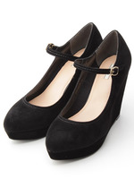 ワンストラップウェッジパンプス