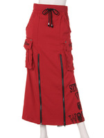 ZIPメッシュスリットマキシスカート